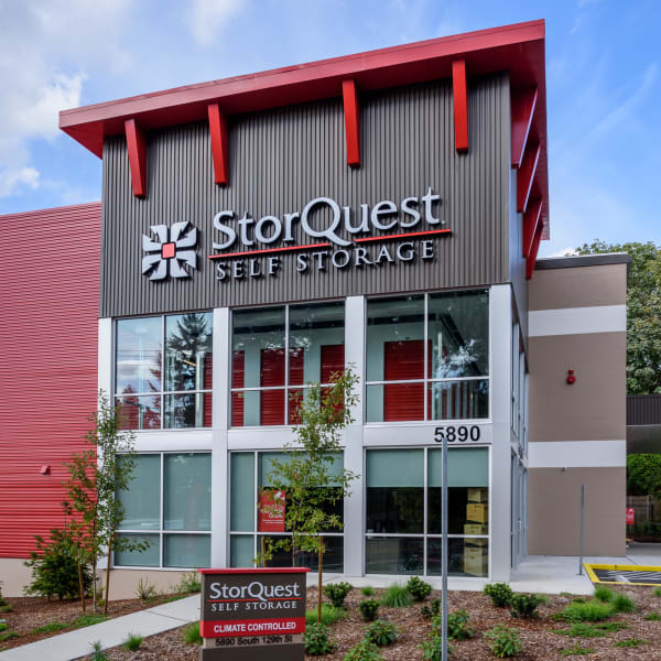 Exterior of StorQuest Self Storage in Seattle, Washington