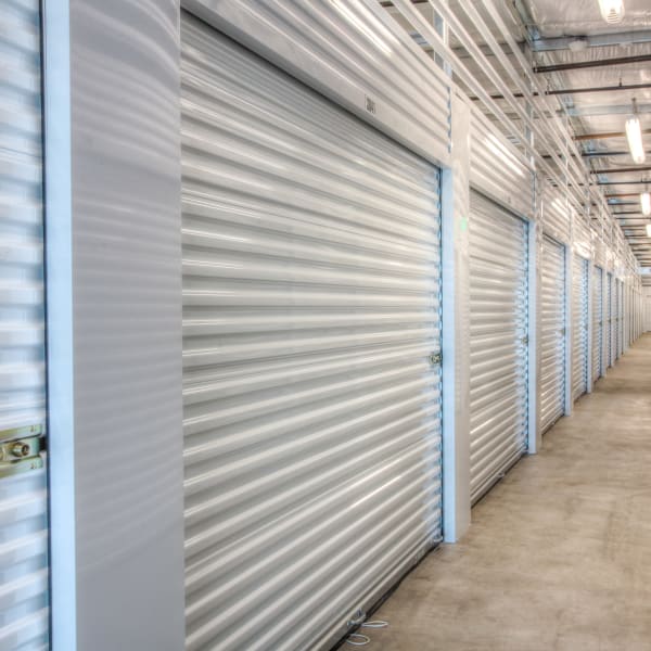 Indoor storage units at StorQuest Self Storage in Clearwater, Florida