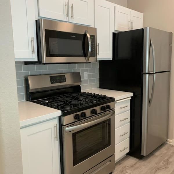 Kitchen with modern amenities and appliances at Laguna Creek in Elk Grove, California