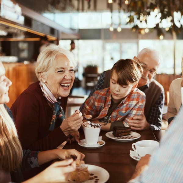 Family enjoying a meal out at their favorite restaurant near Highland View Court in Bakersfield, California