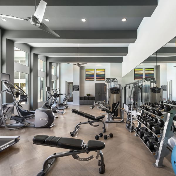 Resident fitness center at Avenue 25 Apartments in Phoenix, Arizona