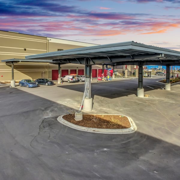 Covered parking spaces at StorQuest Self Storage in Boulder, Colorado