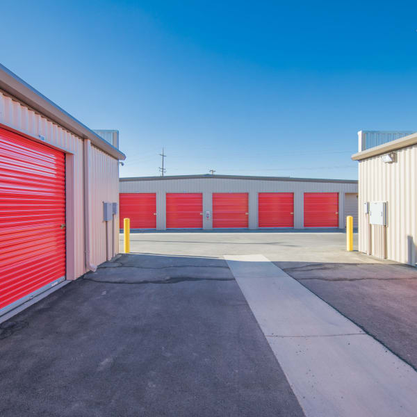 Exterior of outdoor units at StorQuest Express Self Service Storage in Woodland, California
