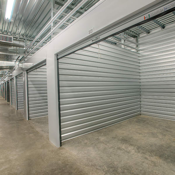 Open indoor units at StorQuest Self Storage in Los Angeles, California