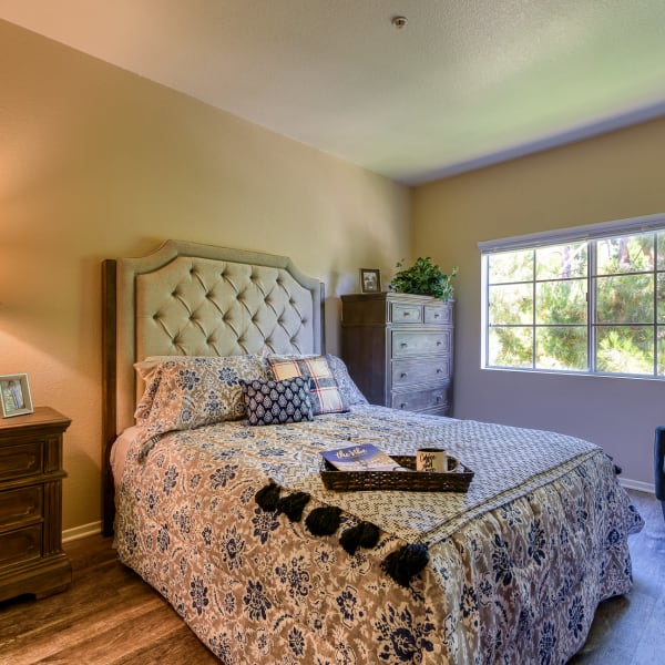 Large bedroom at Meridian at Anaheim Hills in Anaheim, California. 
