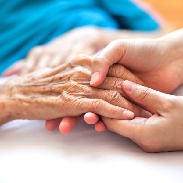 Caring hands at Pacifica Senior Living Skylyn in Spartanburg, South Carolina