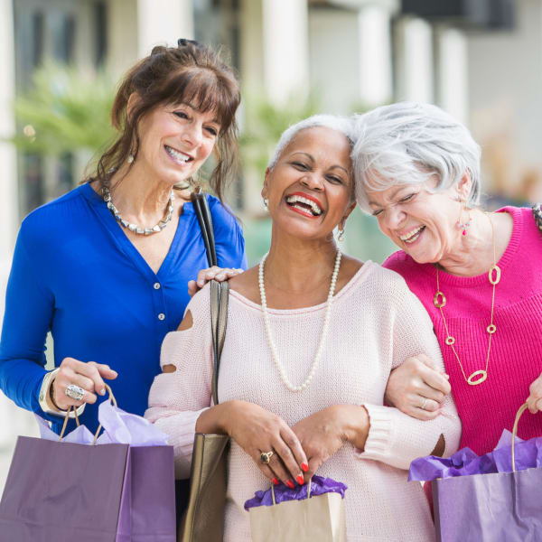 Women shopping near Sun City Gardens in Sun City, California. 