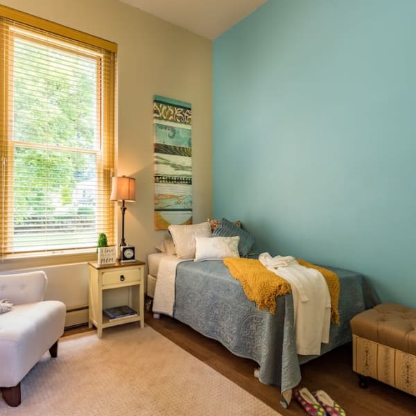 Resident bedroom at St. Andrews Memory Care in Portland, Oregon