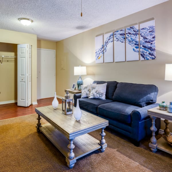 Model living space at Wyndham Lakes in Jacksonville, Florida