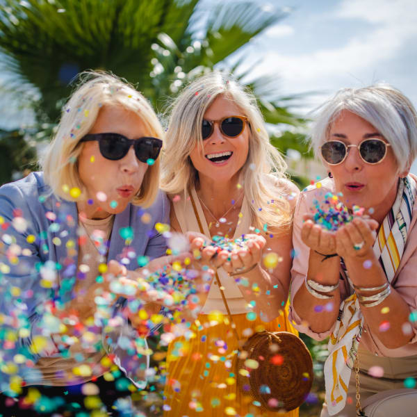 Resident friends having fun at The Lenox At Merritt Island in Merritt Island, Florida. 