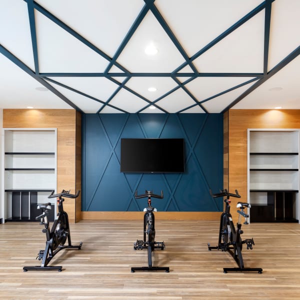 Biking area with TV at The Residences at Escaya in Chula Vista, California