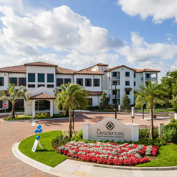 Exterior view of building at The Residences at Monterra Commons in Cooper City, Florida