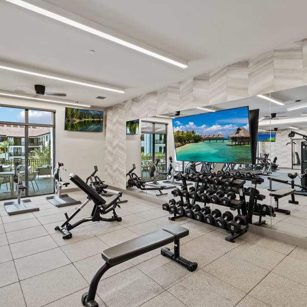 Video fitness lessons at The Residences at Monterra Commons in Cooper City, Florida