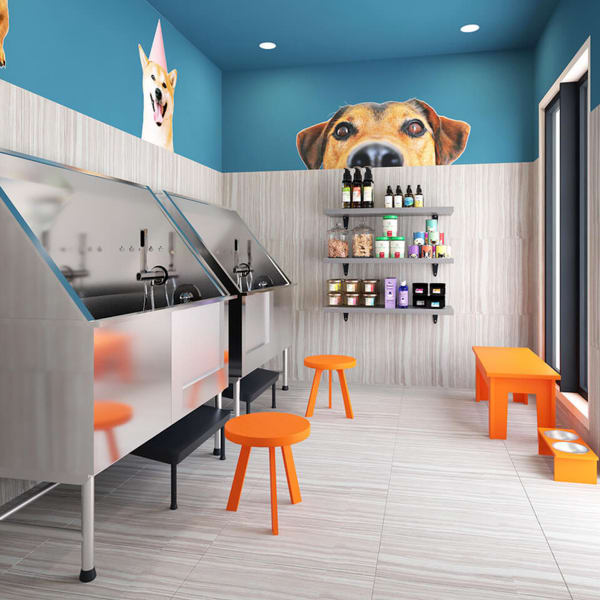 Pet grooming stations at The Residences at Monterra Commons in Cooper City, Florida