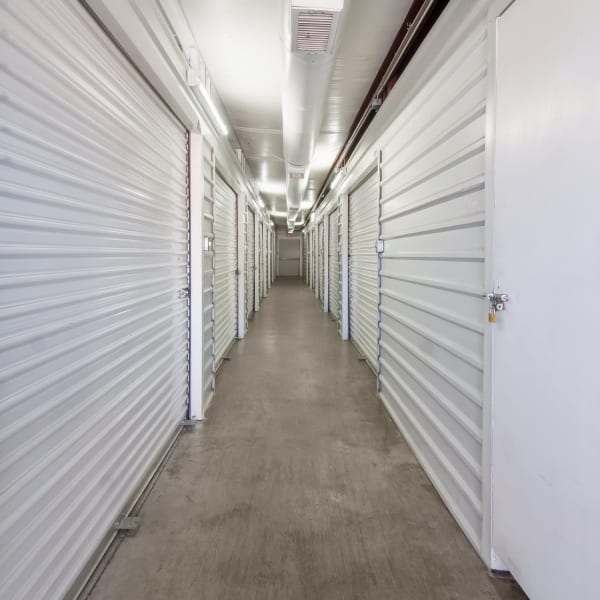 Climate-controlled indoor storage units at StorQuest Self Storage in Dallas, Texas