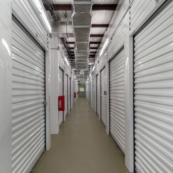 Interior storage units at at StorQuest Self Storage in Friendswood, Texas