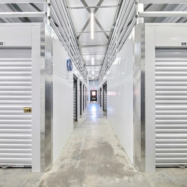 Indoor storage units at StorQuest Express Self Service Storage in Seffner, Florida