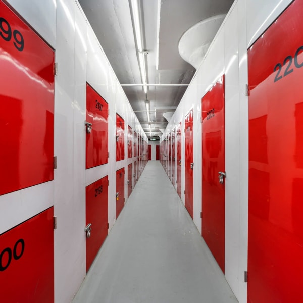 Climate-controlled indoor storage units at StorQuest Self Storage in New Haven, Connecticut