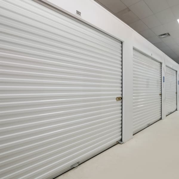 Large indoor storage units at StorQuest Self Storage in Indio, California