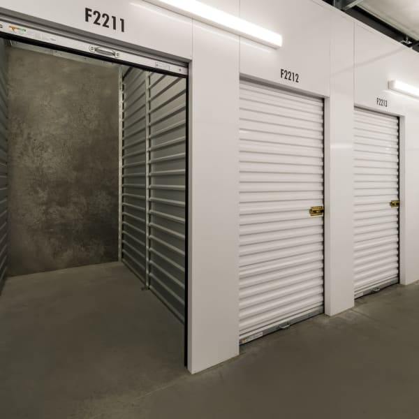Indoor self storage units at StorQuest Self Storage in San Jose, California