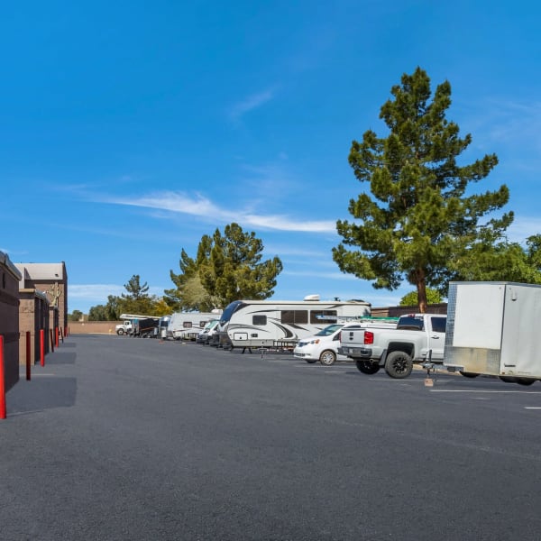 RVs parked at StorQuest Self Storage in Glendale, Arizona