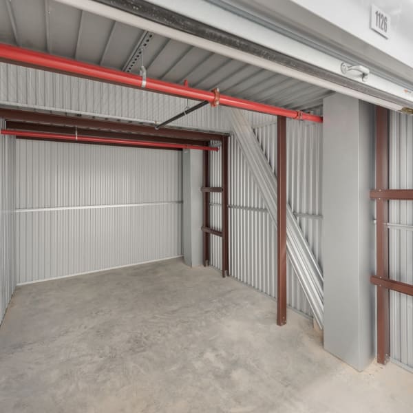 Inside a large climate controlled storage unit at StorQuest Self Storage in New York, New York