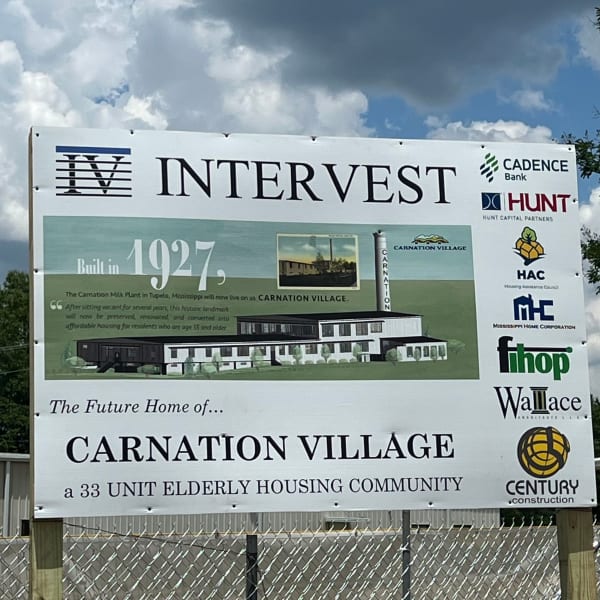 New construction featuring a sign advertising Intervest Corporation in Madison, Mississippi