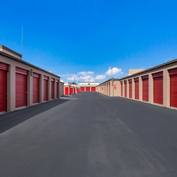 Drive-up storage units at StorQuest Self Storage in Glendale, Arizona