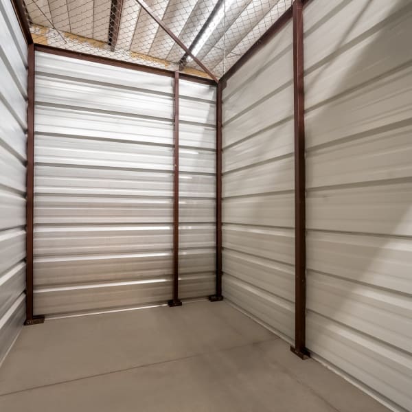 Inside a climate-controlled storage unit at StorQuest Self Storage in Gainesville, Florida