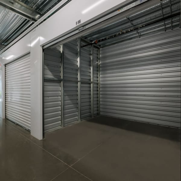 Inside a large climate controlled storage unit at StorQuest Self Storage in Reno, Nevada