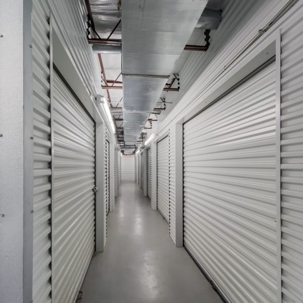 Climate-controlled indoor storage units at StorQuest Economy Self Storage in Houston, Texas