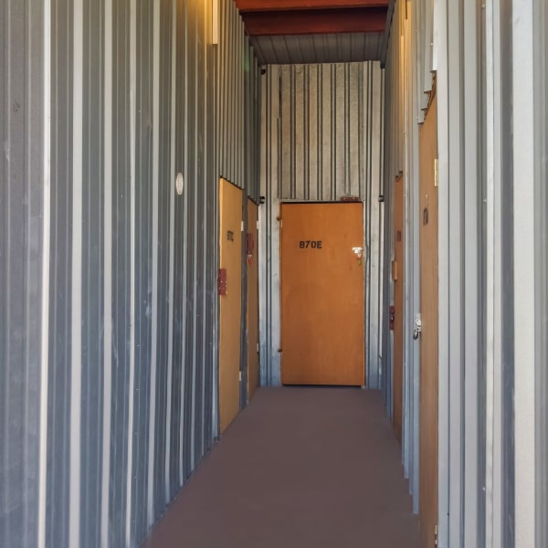 Indoor self storage units at StorQuest Economy Self Storage in Houston, Texas