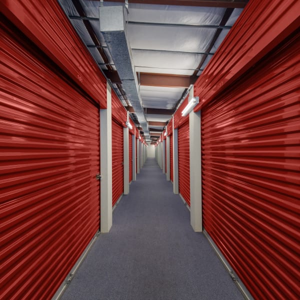 Indoor storage units at StorQuest Economy Self Storage in Houston, Texas