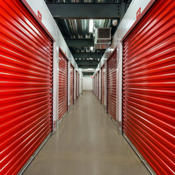 Red doors on indoor units at StorQuest Self Storage in King of Prussia, Pennsylvania