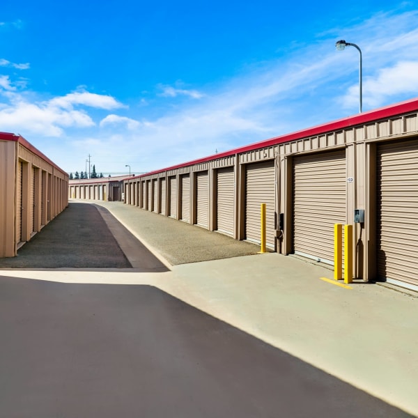 Drive-up self storage units at StorQuest Self Storage in Ripon, California