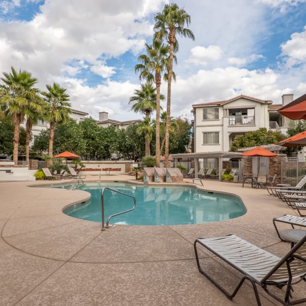 Resort-style pool area at Borrego at Spectrum in Gilbert, Arizona