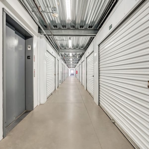 Climate controlled units near the elevator at StorQuest Self Storage in Stockton, California