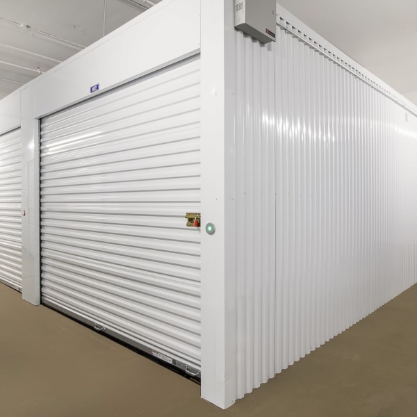 Large indoor storage units at StorQuest Self Storage in Long Beach, California