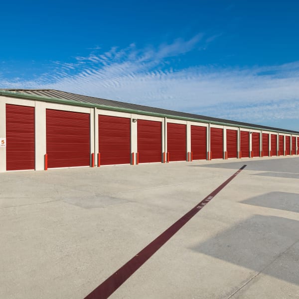 Drive-up self storage units at StorQuest Self Storage in Selma, California