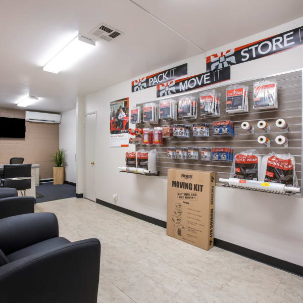 Packing supplies available in the leasing office at StorQuest Self Storage in Diamond Bar, California