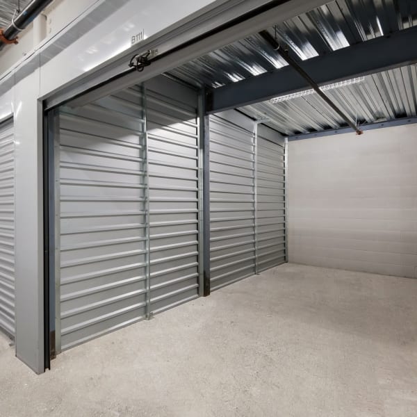 Inside a large climate-controlled storage unit at StorQuest Self Storage in Thousand Oaks, California