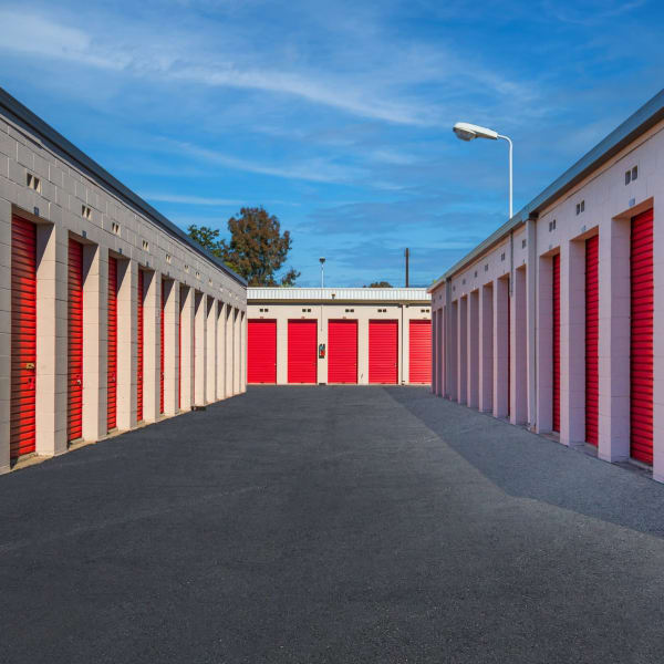 Wide driveways at StorQuest Self Storage in Rosemead, California