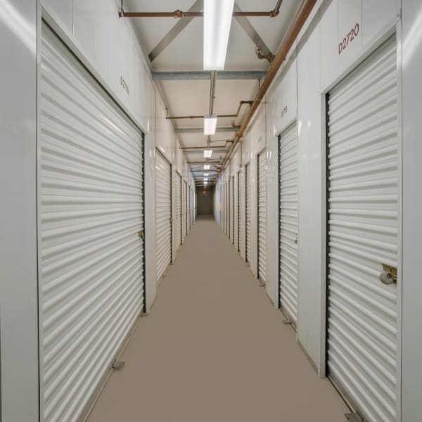 Climate controlled indoor storage units at StorQuest Self Storage in San Bernardino, California