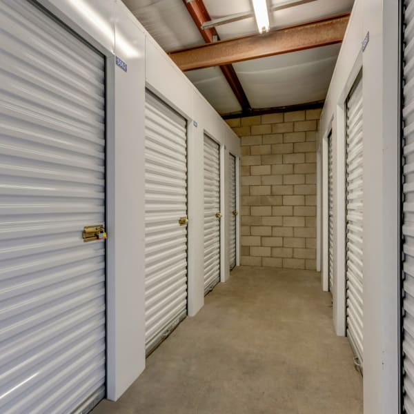 Indoor self storage units at StorQuest Self Storage in Pomona, California