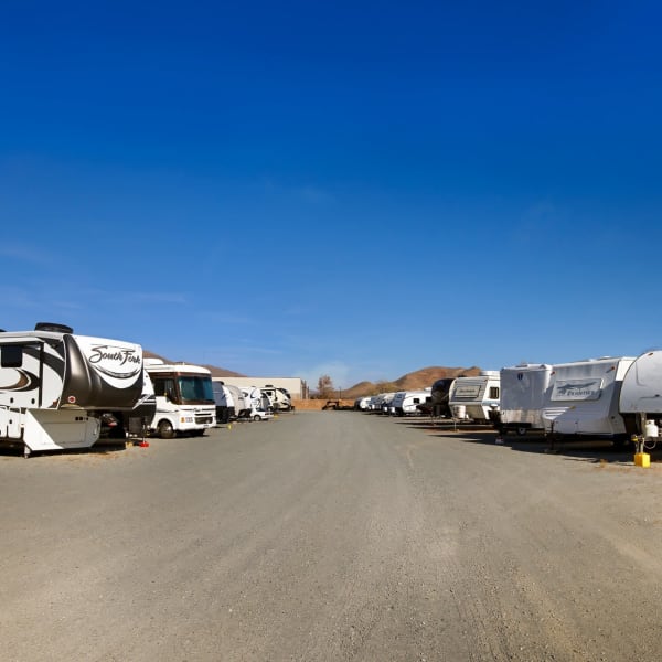 RVs parked at StorQuest Self Storage in Sparks, Nevada