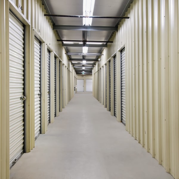 Indoor self storage units at StorQuest Self Storage in Ceres, California