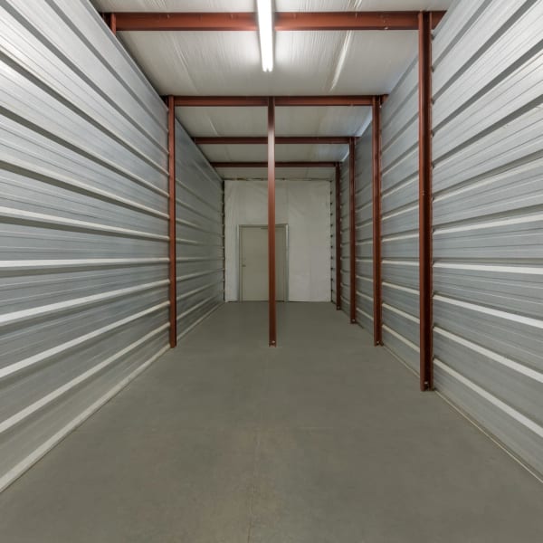 Inside an extra large storage unit at StorQuest Economy Self Storage in Kansas City, Missouri