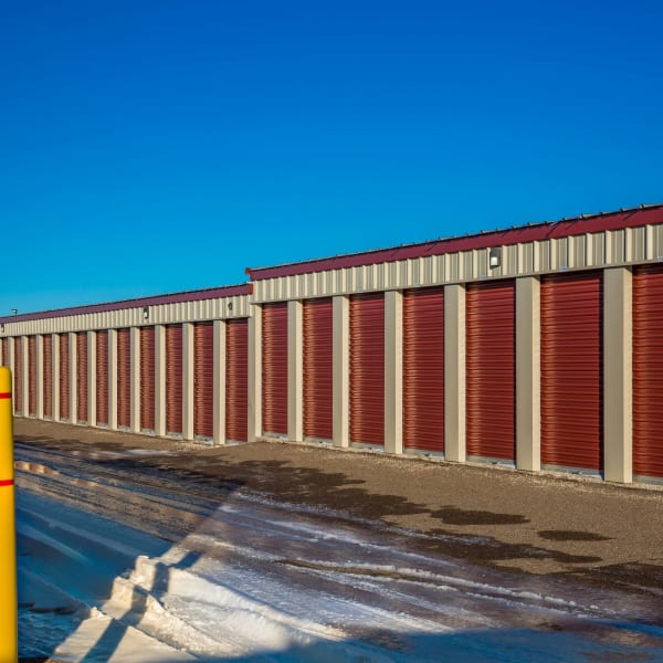 Outdoor drive up units at StorQuest Self Storage in Williston, North Dakota