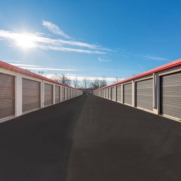Outdoor storage units at StorQuest Economy Self Storage in Columbus, Ohio