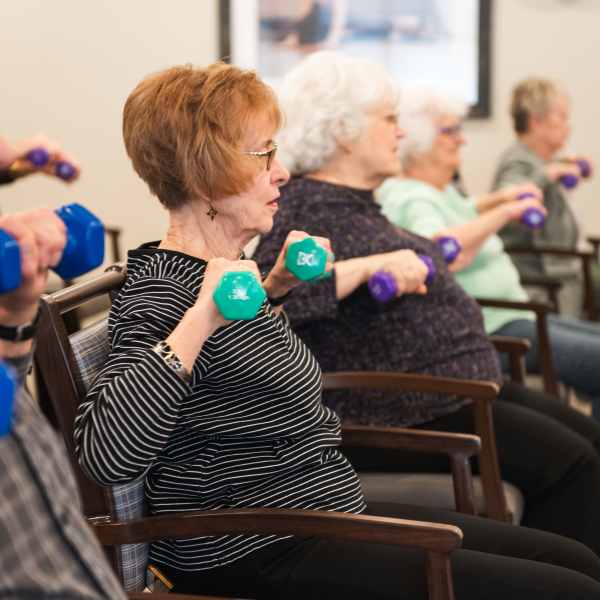 fitness room at Willows Bend Senior Living in Fridley, Minnesota